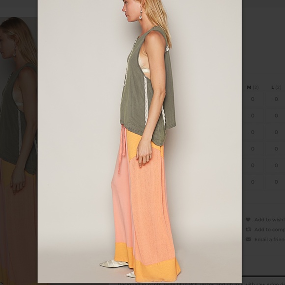 POL “ Oslo “ POL Wide Leg Pant in Jersey and Rib Mix SR25 - Picture 5 of 5